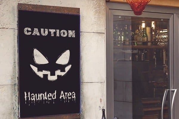 {Haunted Area} – Free Printable Spooky Halloween Sign