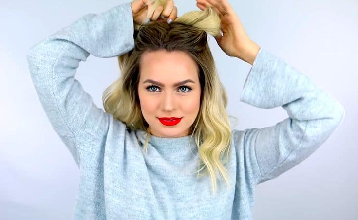 A-quick-and-fun-double-bun-hairstyle​-todaywedate.com-4