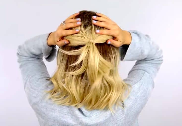 casual-summer-hairstyle-small-bun-half-updo​-2