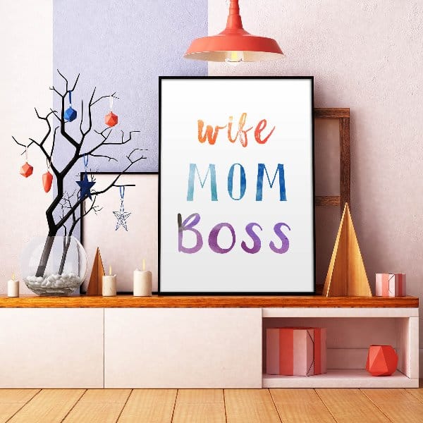 wife-mom-boss wall art-1